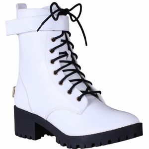 JuicyCouture-Oodles Faux Leather Stacked Heel Combat Boot Size 10M